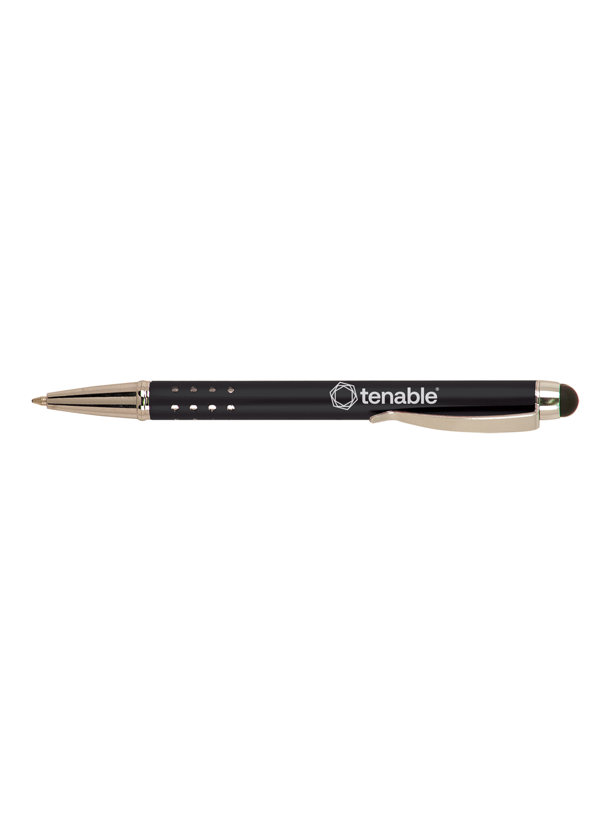 Silver Trim Laserable Pen with Stylus