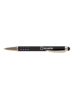 Silver Trim Laserable Pen with Stylus